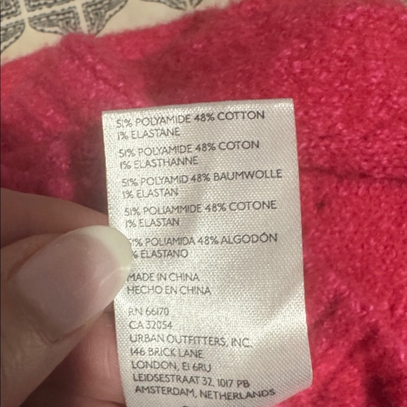 Free People KATIE HOT PINK RIBBED KNIT BALLOON SLEEVE SWEATER TOP NWT Small - Picture 7 of 7